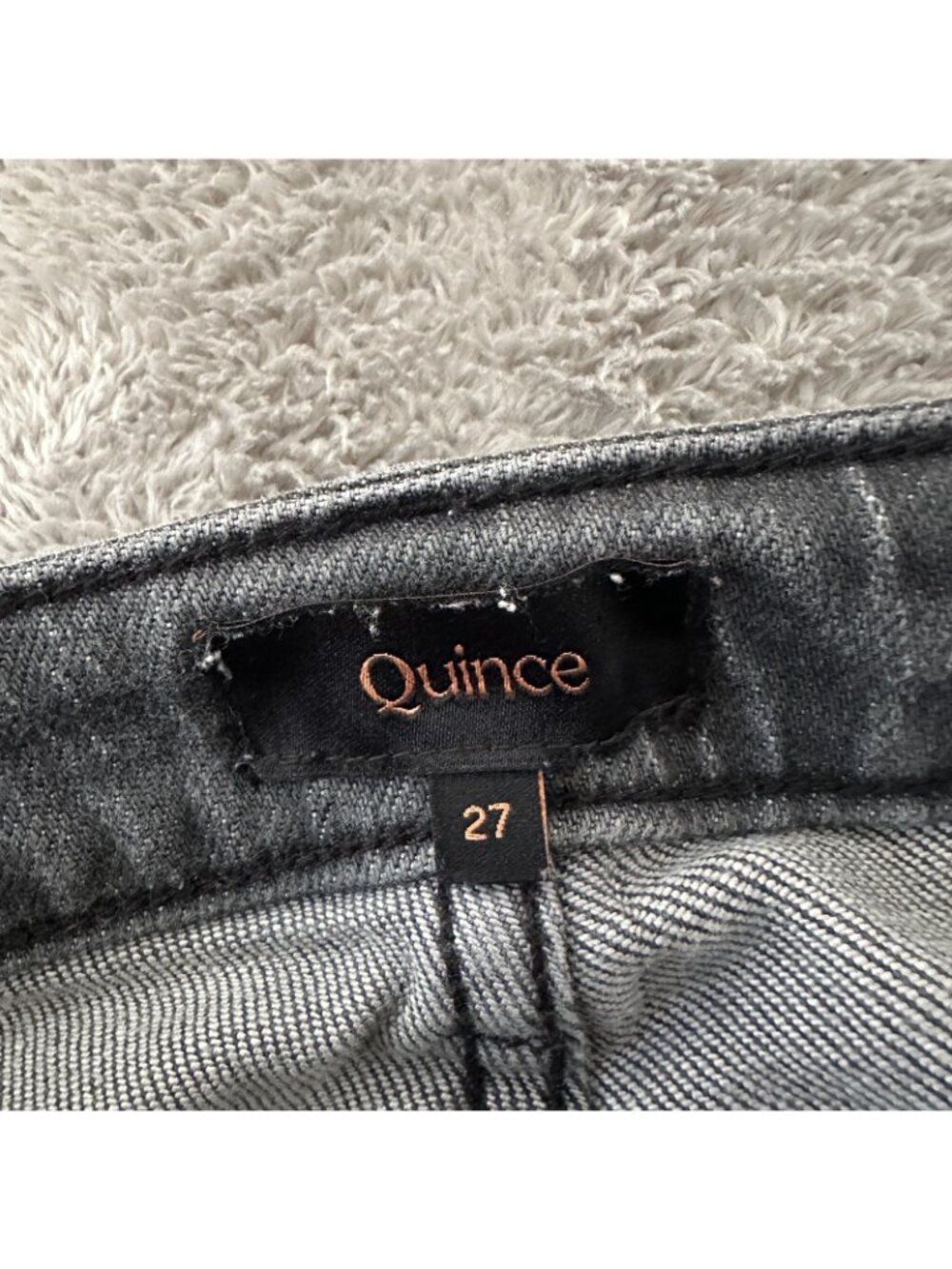 Quince Bella Stretch Straight Leg Relaxed Jeans Women's 27 Stonewashed Gray - Picture 3 of 9